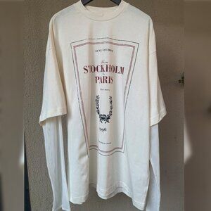 Acne Studios Layered print t-shirt -Off white
